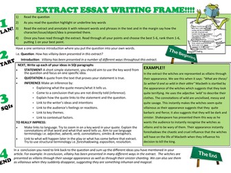 Extract Essay Writing Frame