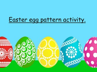 Easter egg shape activity. Pattern, Shape and Colour recognition.Fine motor skills. EYFS.
