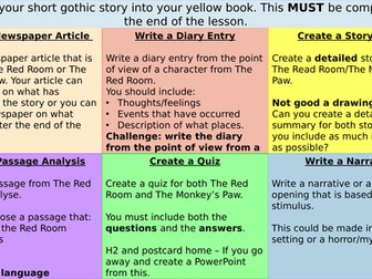 Gothic Fiction Selection Task