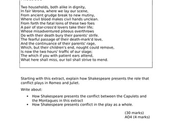 Romeo and Juliet Extract Questions - Conflict