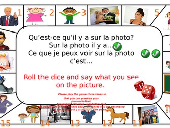 Sur la photo il y a/  Basic photo description board game/Who do you see on the photo/year 7,8,9