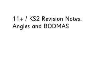 Angles and BIDMAS revision