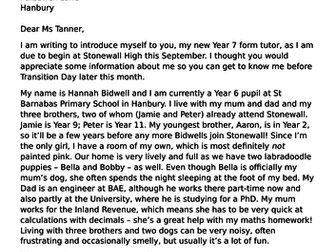 A letter to your new Year 7 form tutor