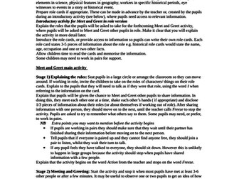 MEET AND GREET in role as a person, number, shape or item and how to use it for a history topic.