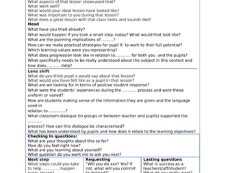 Coaching style questions for lesson observations