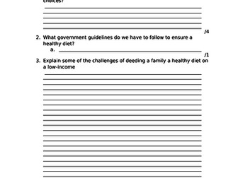 Factors Affecting Food Choices Revision Worksheets FPN AQA