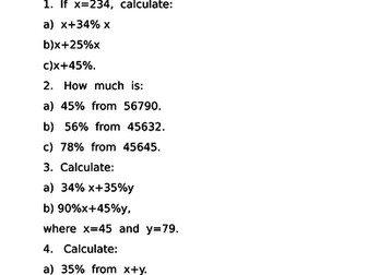 Test of Math-percentage increase