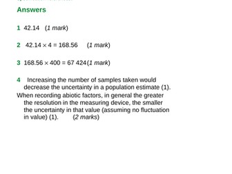 AQA Distribution and abundance Required Practical 9