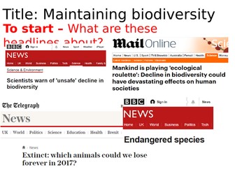 AQA Maintaining Biodiversity