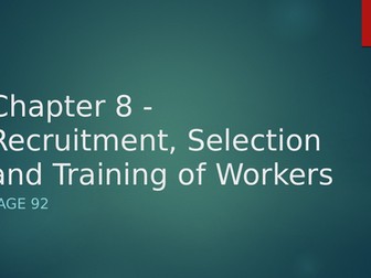 CIE IGCSE Business Studies Recruitment, Selection and Training