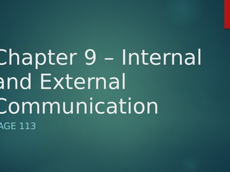 CIE IGCSE Business Studies Internal and External Communication