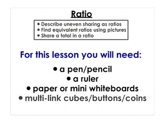 Introduction to Ratio - a full lesson