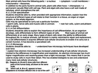 AQA GCSE Combined Trilogy/Biology Cell Biology 4.1 Revision