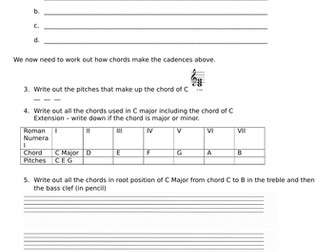 Cadence worksheet