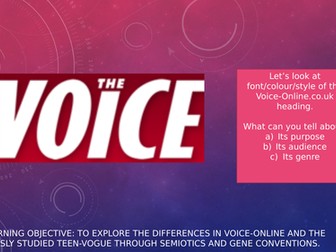 AQA Media A Level The Voice Online Intro (CSP)
