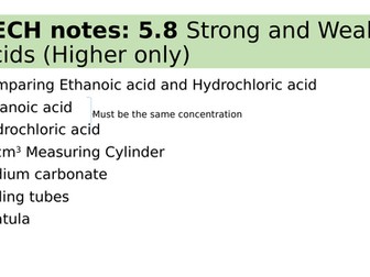 New AQA 5.8 Strong and Weak Acids (Higher)