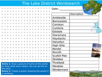 The Lake District National Park Wordsearch Puzzle Sheet Keywords Settler Cover Lesson Geography