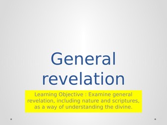 AQA A RE THEME C - General revelation