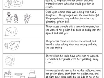The Princess and the Frog story sequencing activity KS1