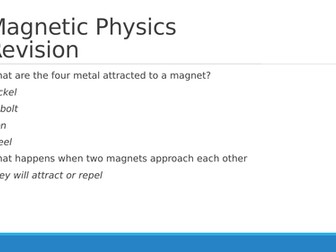 AQA 9-1 Magnetic Physics Revision Mat