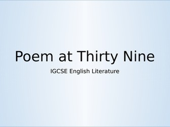 Poem at Thirty Nine