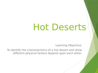 Hot Deserts Characteristics Lesson