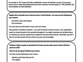 Paper 2 Questions – Henry VIII and his Ministers