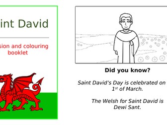 St. David simple story  (includes a revision and colouring booklet presentation)
