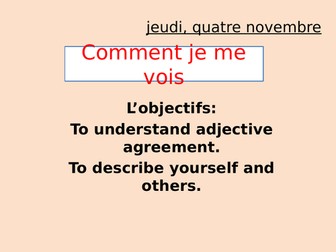 Studio 1 Unit 3 - Comment je me vois - PPT and activities