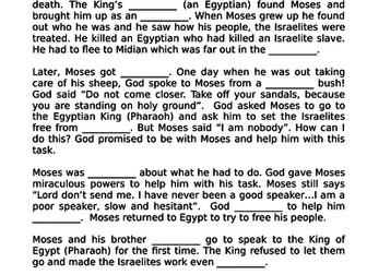 Cloze activity Moses