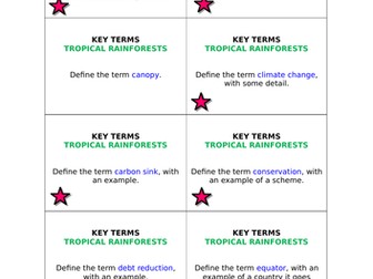 AQA GCSE Geography (2016) Tropical Rainforests revision flashcards