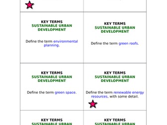 AQA GCSE Geography (2016) Sustainable Urban Development revision flashcards