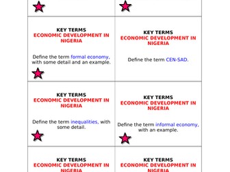 AQA GCSE Geography (2016) Economic Development in Nigeria revision flashcards