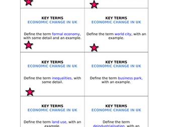 AQA GCSE Geography (2016) Economic Change in UK revision flashcards