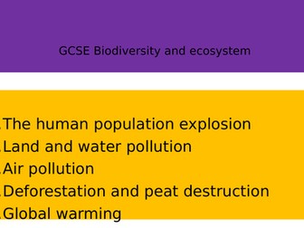 GCSE AQA Biodiversity and Ecosystem