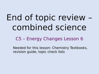 AQA C5 - Energy changes - 6 lessons