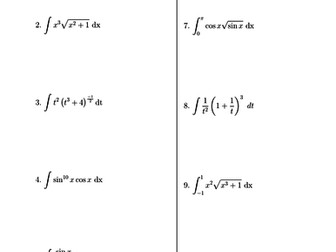 Practice Problems on Integration by Substitution