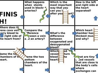 AQA Biology Heart and blood snakes and ladders