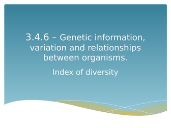 Index of diversity AS level