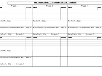 ART & DESIGN ASSESSMENT FOR LEARNING PROJECT TRACKER