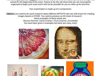 ART & DESIGN KS3 EXAM - Food