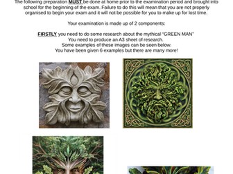 ART & DESIGN KS3 EXAM – Green Man