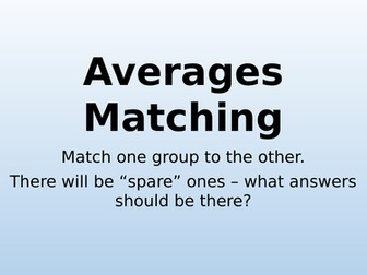 Averages Matching