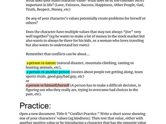 Narrative Writing Support- Conflict