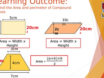 Area and perimeter of compound shapes