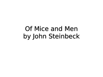 Of Mice and Men Background PPT