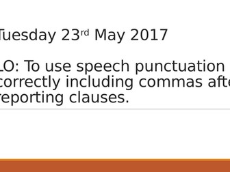 KS2 Year 3/4: Speech Punctuation Whole Lesson