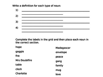 Nouns revision activities