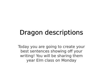 Year 3 . Dragon unit starter acitivities