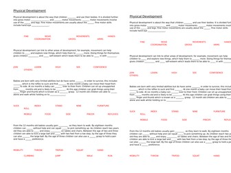 Physical Development Fill In the Gaps